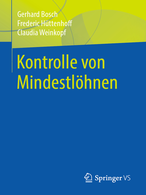 Title details for Kontrolle von Mindestlöhnen by Gerhard Bosch - Available